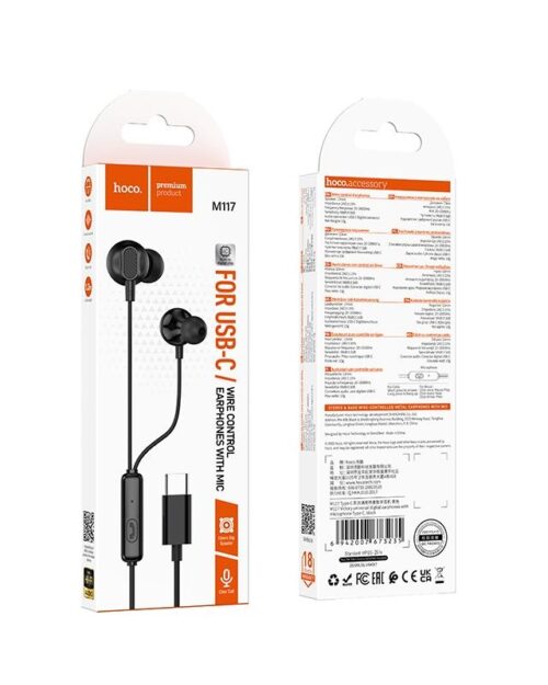 Hoco M117 Victory Type-C Digital Earphones with Microphone - Image 3
