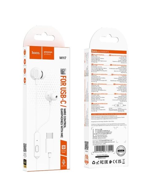 Hoco M117 Victory Type-C Digital Earphones with Microphone - Image 4