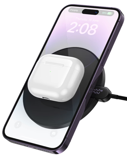 Hoco CW62 Peak Desktop Type-C Wireless Fast Charger with Digital Display - Image 5