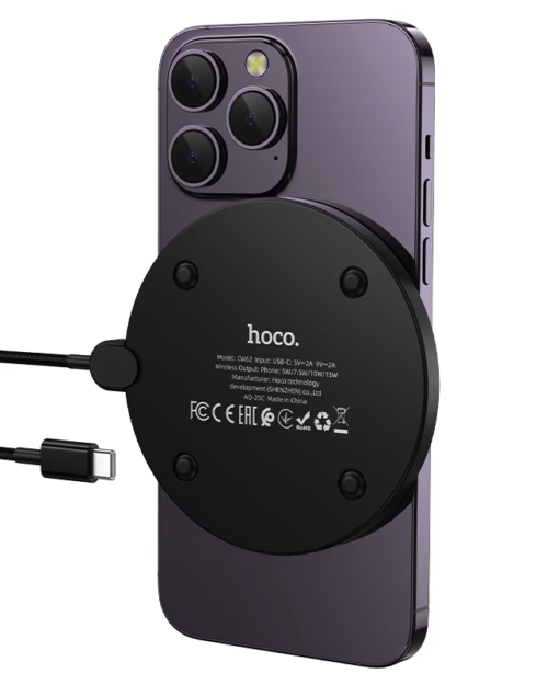 Hoco CW62 Peak Desktop Type-C Wireless Fast Charger with Digital Display - Image 3