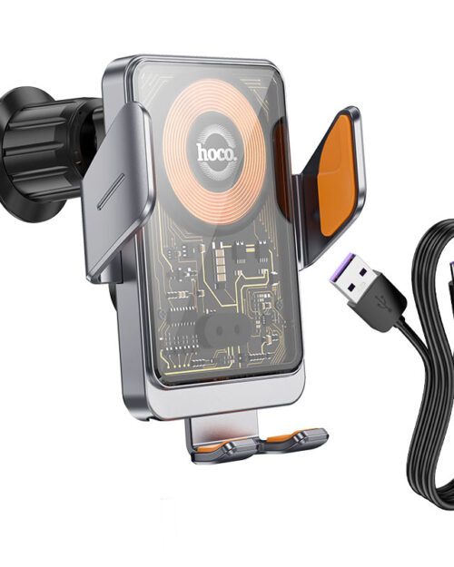 Hoco HW7 Core 15W Transparent Air-Vent Wireless Charging Phone Holder - Image 6