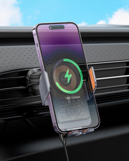 Hoco HW7 Core 15W Transparent Air-Vent Wireless Charging Phone Holder - Image 7
