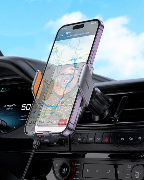 Hoco HW7 Core 15W Transparent Air-Vent Wireless Charging Phone Holder - Image 8