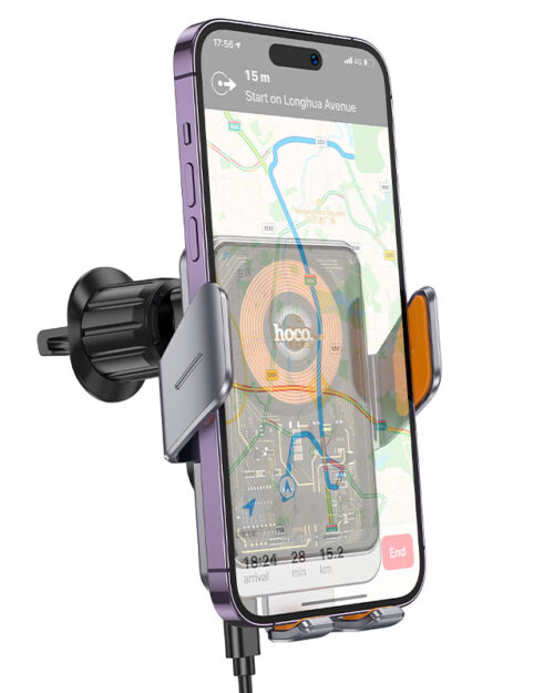 Hoco HW7 Core 15W Transparent Air-Vent Wireless Charging Phone Holder - Image 3