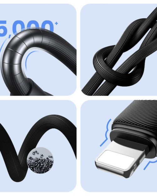 USAMS - KY Series - Type-C to Lightning - 30W Striped Charging & Data Cable - Image 4