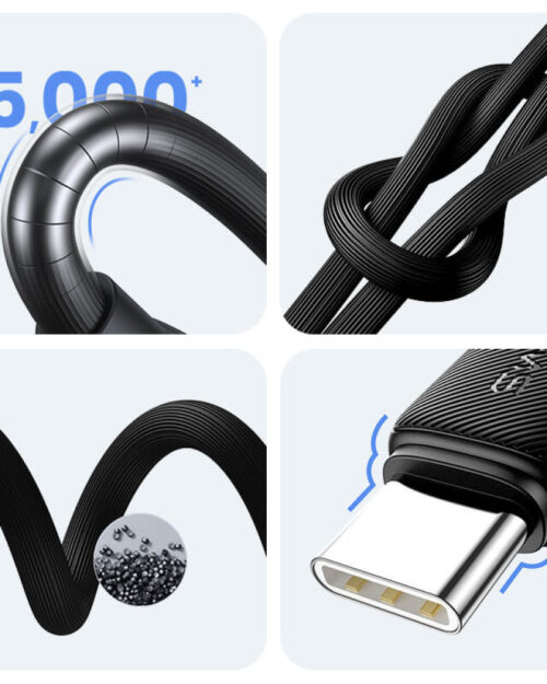 USAMS - KY Series - Type-C to USB - 3A Striped Charging Data Cable - Image 3