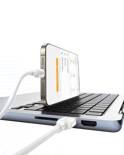 USAMS - U90 Type-C to USB - 3A Charging Data Cable - SJ761 - White - 1m - Image 4