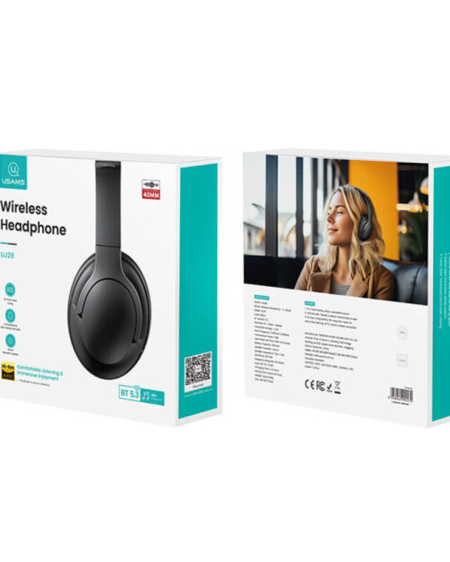 USAMS - YJ Series BT5.3 Wireless Headphones 400mAh (40hrs) - UJ29 - Black - Image 9