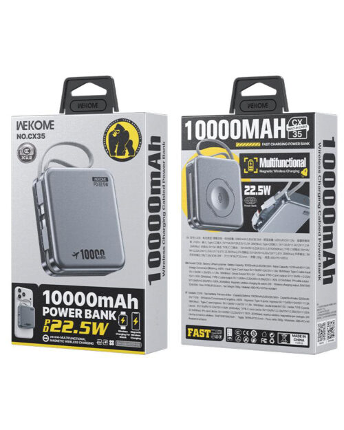 WEKOME CX35 Magnetic Wireless Charging Power Bank with Cables - Image 3