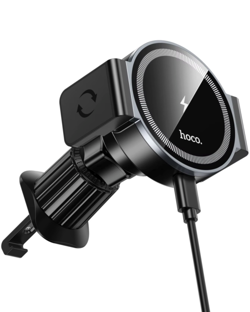 Hoco HW35 Power Electric Magnetic AirVent Wireless Fast Charging Car Holder 15W Black - Image 8